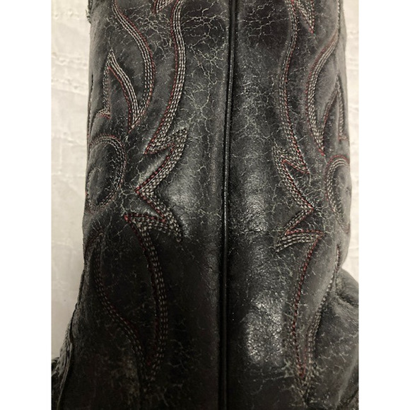 Men’s Western Cowboy Boots 8D – Leather Vamp – Black – Made in USA – Strong Sole main image 6